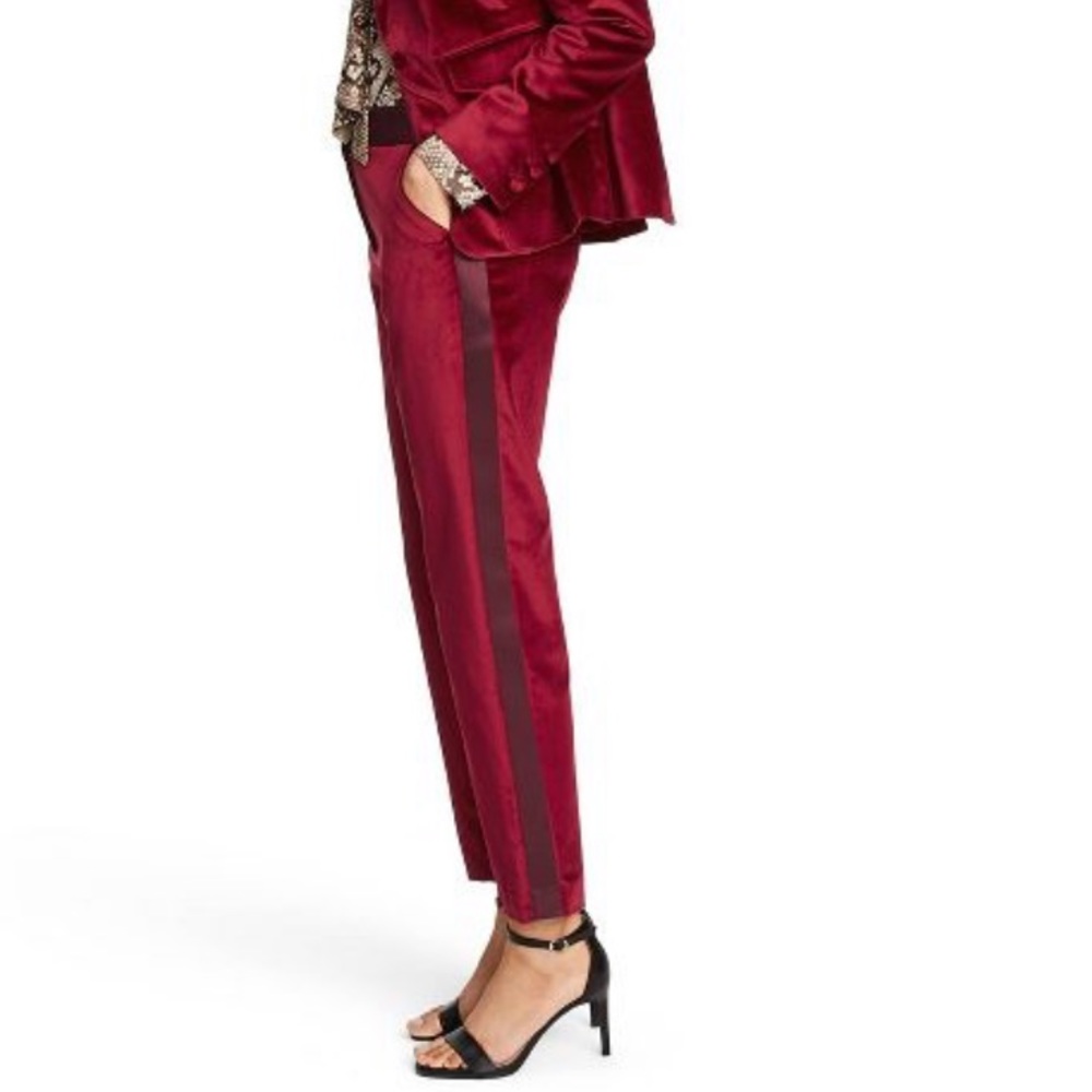 Altuzarra for Target Maroon Tuxedo Pant